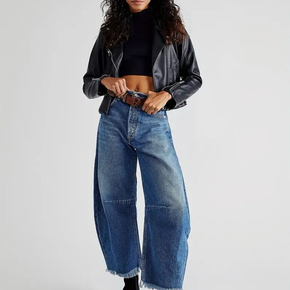 BWT Barrel Jean Wide Leg Denim - Picture 2 of 13
